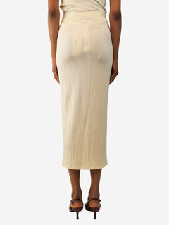 Cream button-down midi skirt - size UK 4 Skirts Fleur De Mal 