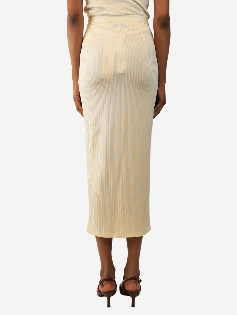 Cream button-down midi skirt - size UK 4 Skirts Fleur De Mal 