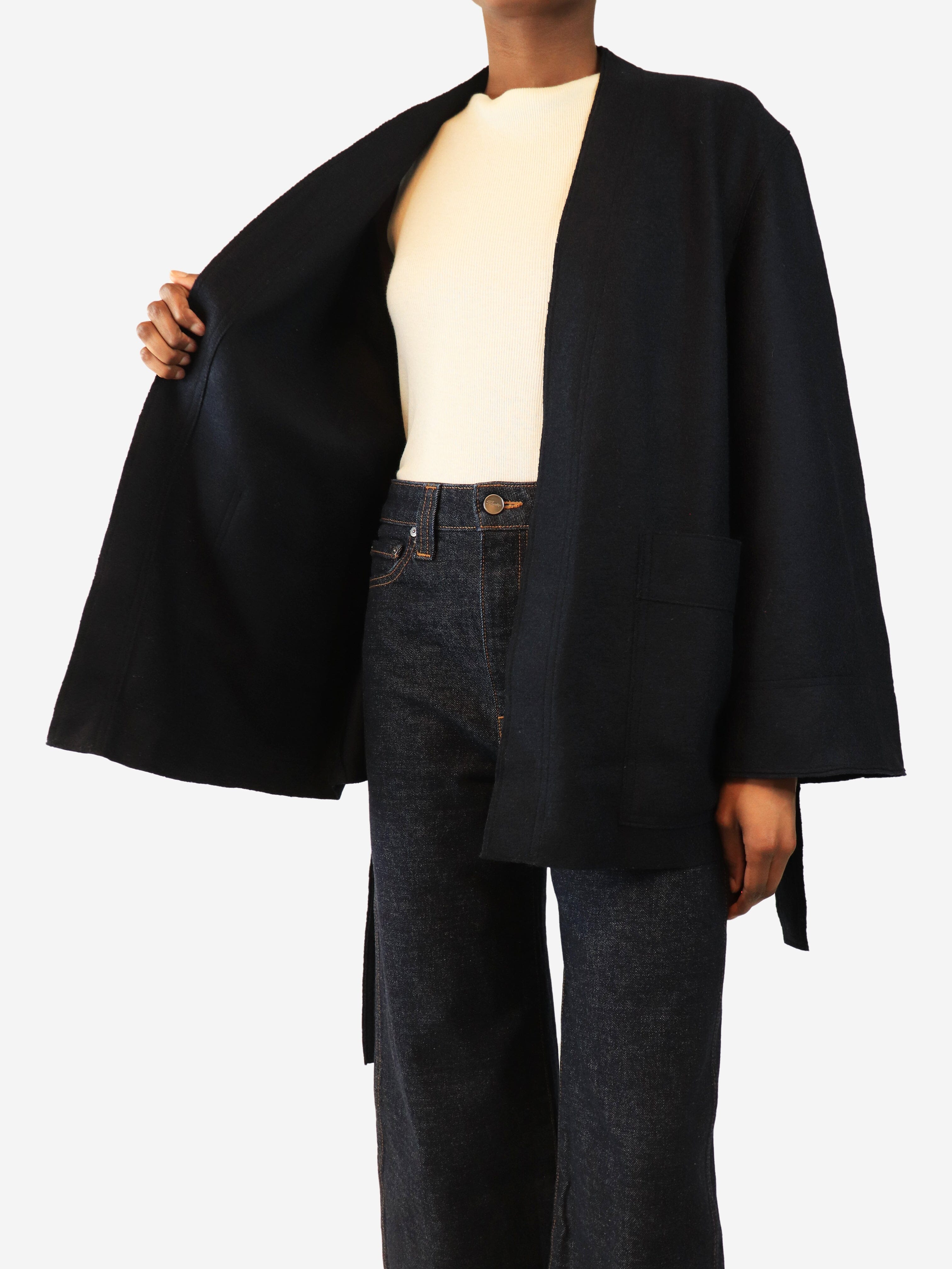 Navy Balme coat - size UK 6 Coats & Jackets Soeur 