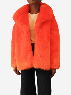 Orange faux fur coat - size XS Coats & Jackets Diane Von Furstenberg 