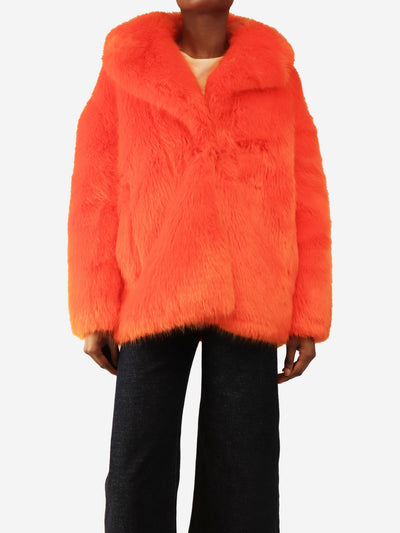 Orange faux fur coat - size XS Coats & Jackets Diane Von Furstenberg 