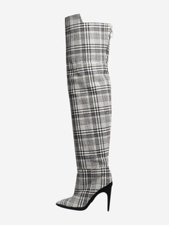 Black tartan knee-high boots - size EU 39 (UK 6) Boots Off White 