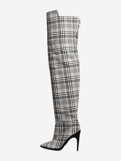 Black tartan knee-high boots - size EU 39 (UK 6) Boots Off White 