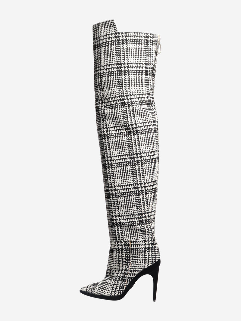Black tartan knee-high boots - size EU 39 (UK 6) Boots Off White 