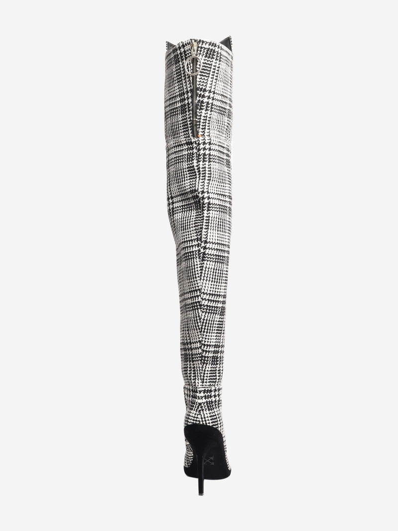 Black tartan knee-high boots - size EU 39 (UK 6) Boots Off White 
