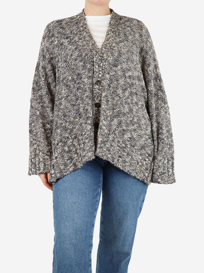 Grey marble knit cardigan - size One Size Knitwear Eskandar 