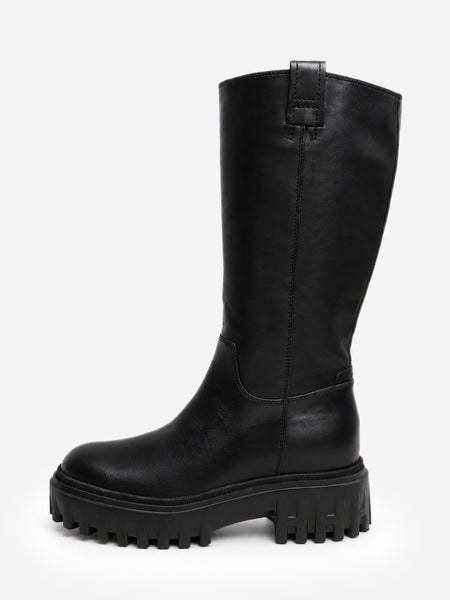 Black leather mid-calf boots - size EU 38 product image