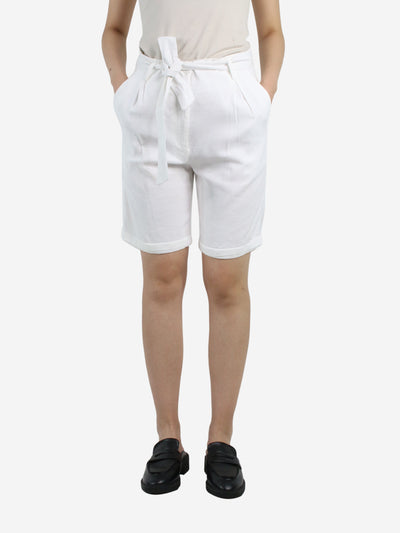 White belted high-waisted shorts - size UK 8 Trousers Amina Rubinacci 