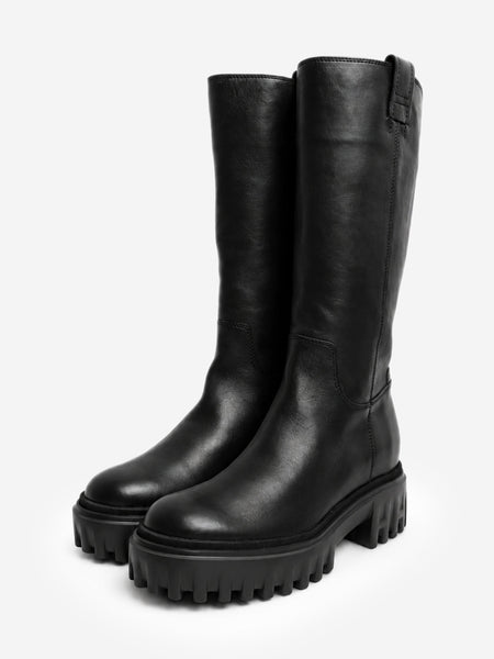 Black leather mid-calf boots - size EU 38 alternate image