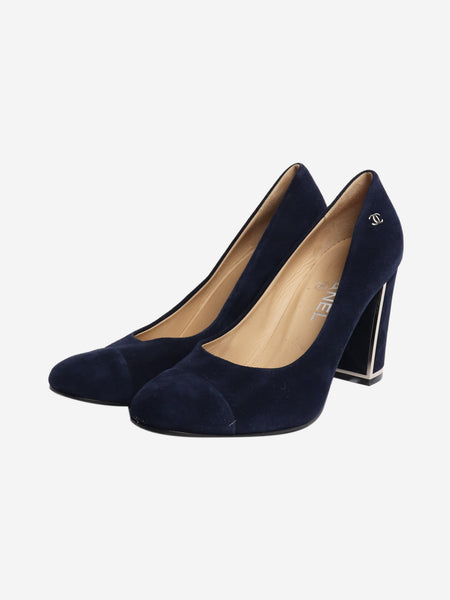 Navy suede pumps - size EU 39.5 alternate image