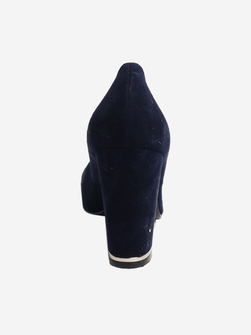 Navy suede pumps - size EU 39.5 Heels Chanel 