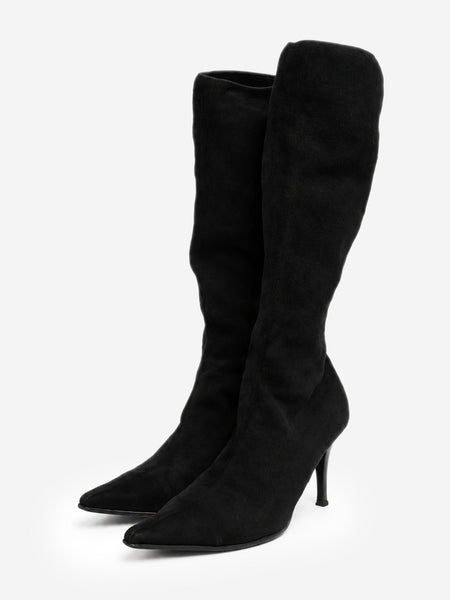 Black suede knee-high boots - size EU 35.5 alternate image