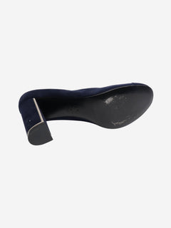 Navy suede pumps - size EU 39.5 Heels Chanel 