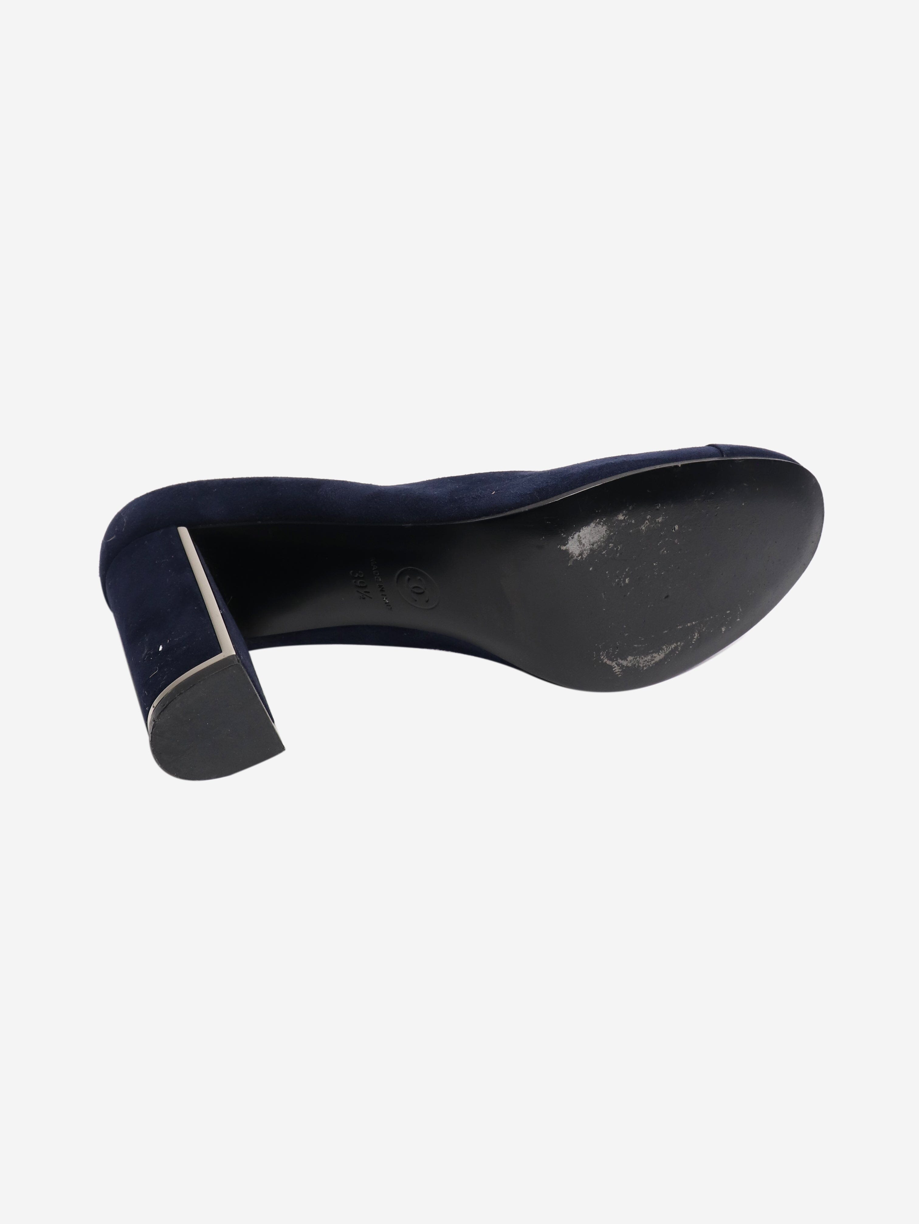 Navy suede pumps - size EU 39.5 Heels Chanel 