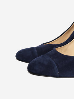 Navy suede pumps - size EU 39.5 Heels Chanel 