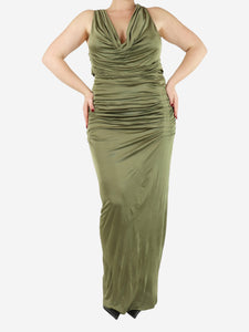 Gauge81 Green ruched maxi dress - size XL