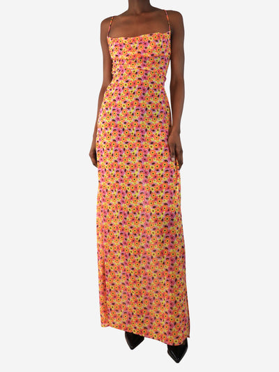 Bananhot Orange and pink sleeveless floral dress - size XS Dresses Bananhot 