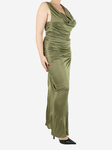 Gauge81 Green ruched maxi dress - size XL