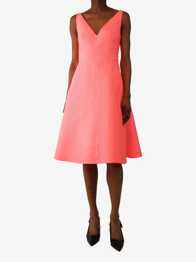 Hot pink sleeveless cloque dress - size UK 6 Dresses Prada 