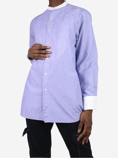 Blue tailored shirt with white detailing - size FR 40 Tops Sebline 