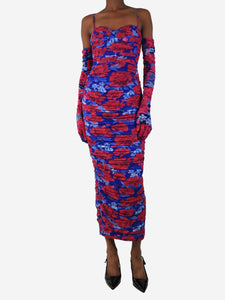 Sau Lee Sau Lee Pink and purple floral Gwyneth dress - size UK 6