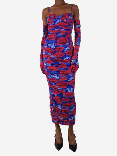 Sau Lee Pink and purple floral Gwyneth dress - size UK 6 Dresses Sau Lee 