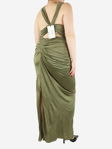 Gauge81 Green ruched maxi dress - size XL