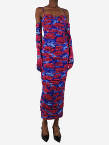 Sau Lee Sau Lee Pink and purple floral Gwyneth dress - size UK 6
