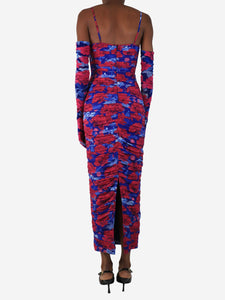Sau Lee Sau Lee Pink and purple floral Gwyneth dress - size UK 6