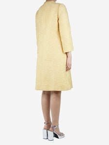 Dolce & Gabbana Yellow jacquard dress and coat set - size UK 12