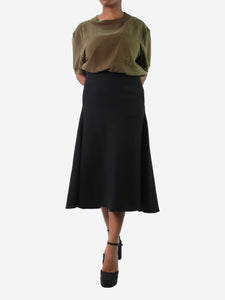 Celine Black A-line midi skirt - size FR 42