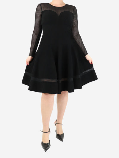 Black lace-detail midi dress - size UK 12 Dresses Alaia 