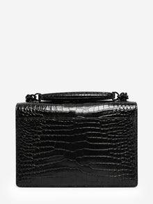 Black croc-embossed leather Sunset crossbody bag Cross-body Bags Saint Laurent 
