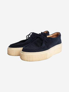 Navy suede platform shoes - size EU 38 Flat Shoes Gabriela Hearst 