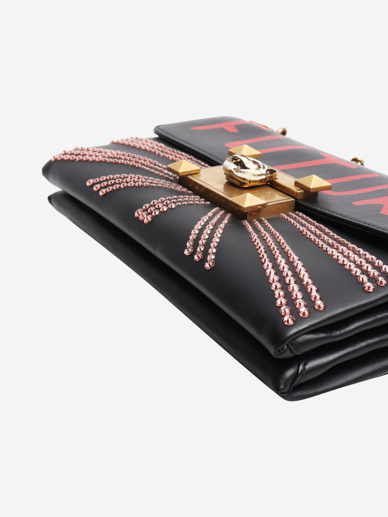 Black bejewelled Future leather chain shoulder bag Shoulder bags Gucci 