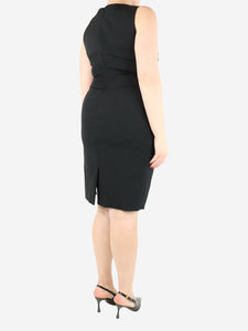 Luisa Spagnoli Black sleeveless bow midi dress - size UK 12