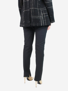 Bottega Veneta Black tailored trousers with belt and side-slit - size UK 10