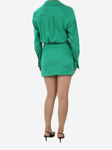 Gauge81 Green draped silk mini dress - size S