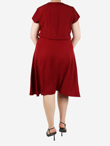 Isabel Marant Etoile Dark red gathered-waist midi dress - size UK 14