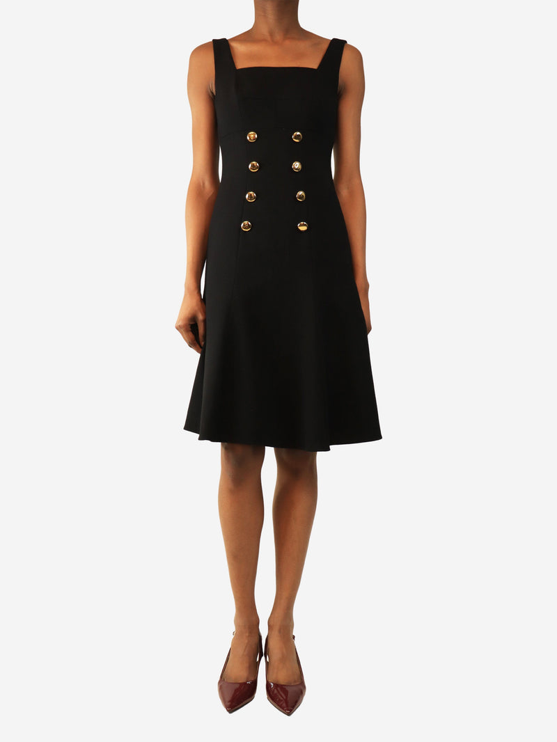 Black sleeveless military dress - size UK 6 Dresses Dolce & Gabbana 