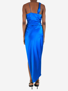 The Sei The Sei Blue silk halterneck dress - size UK 6