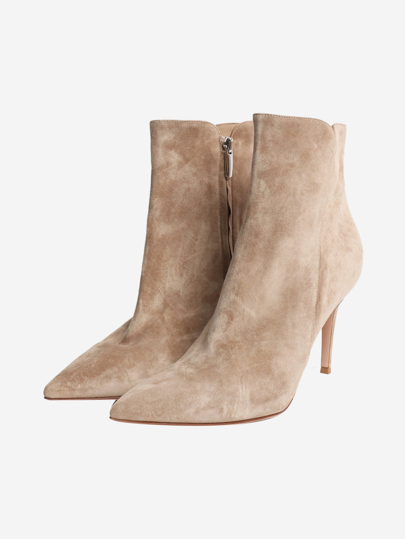 Beige suede ankle boots - size EU 39 Boots Gianvito Rossi 