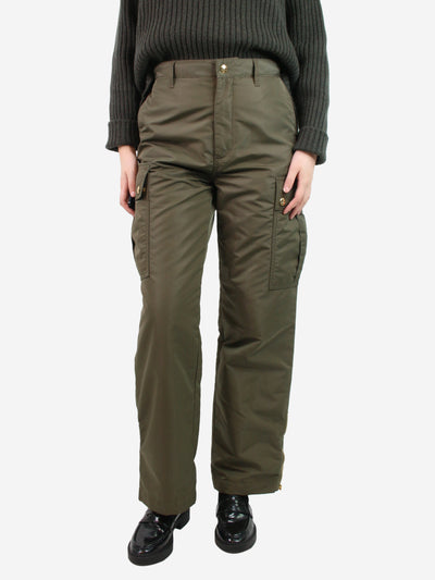 Olive green nylon cargo trousers - size UK 8 Trousers Celine 