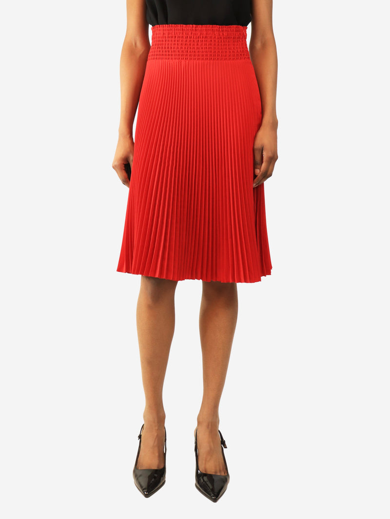 pleated midi skirt