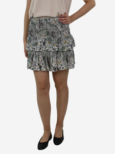 Isabel Marant Etoile Green floral tiered mini skirt - size FR 36