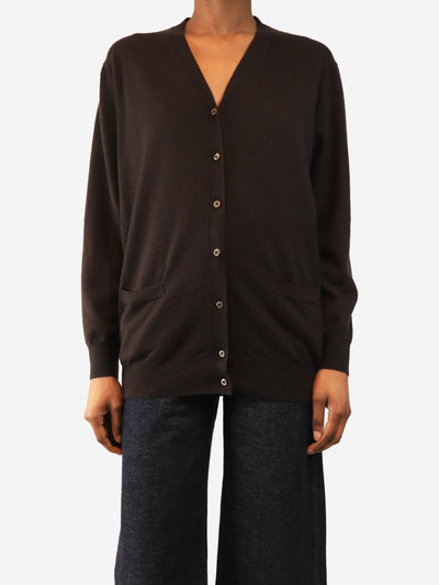 Brown pocket cardigan - size UK 6 Knitwear Prada 