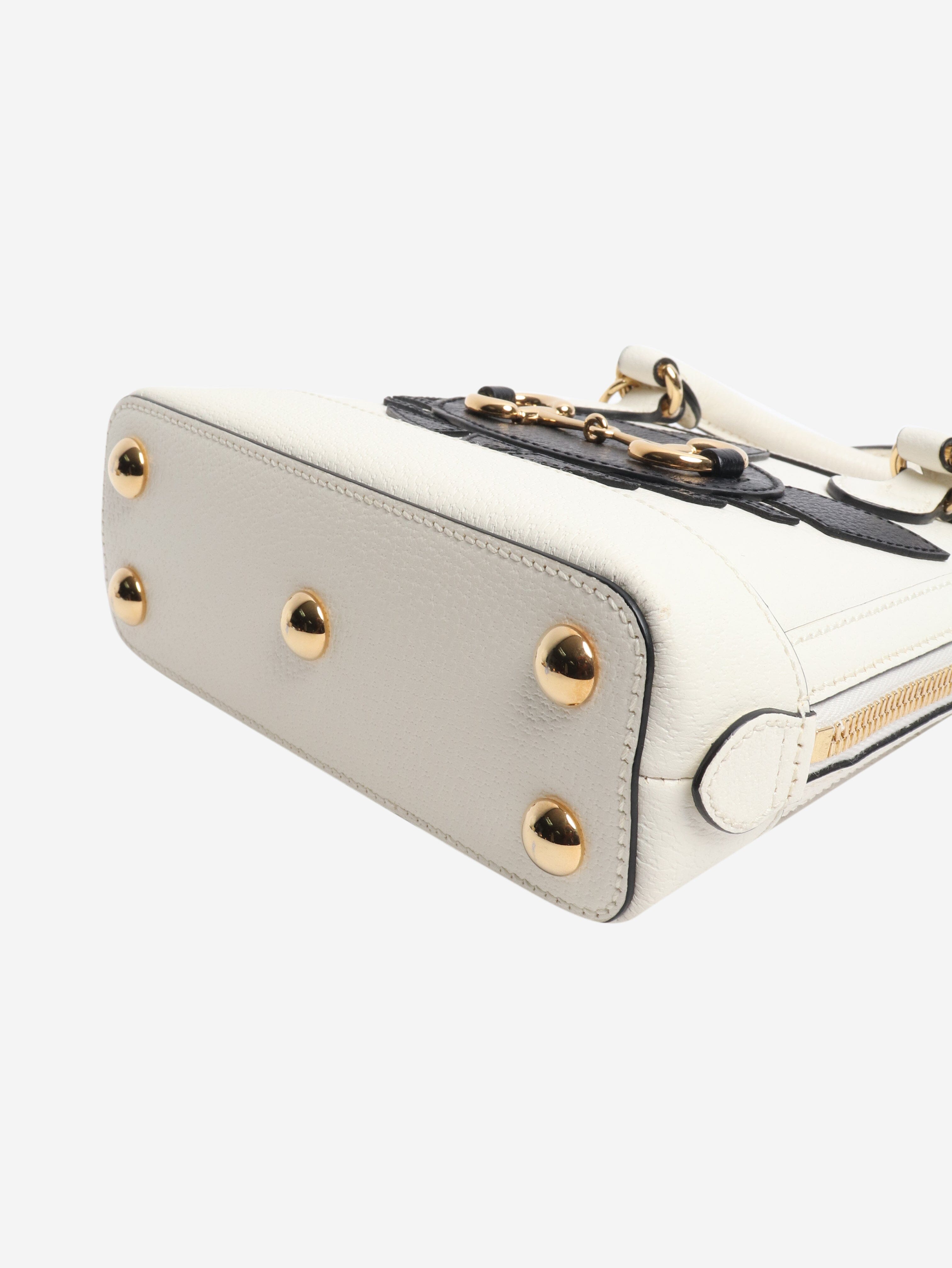 Black and white Horsebit 1955 top handle bag Top Handle Bags Gucci 