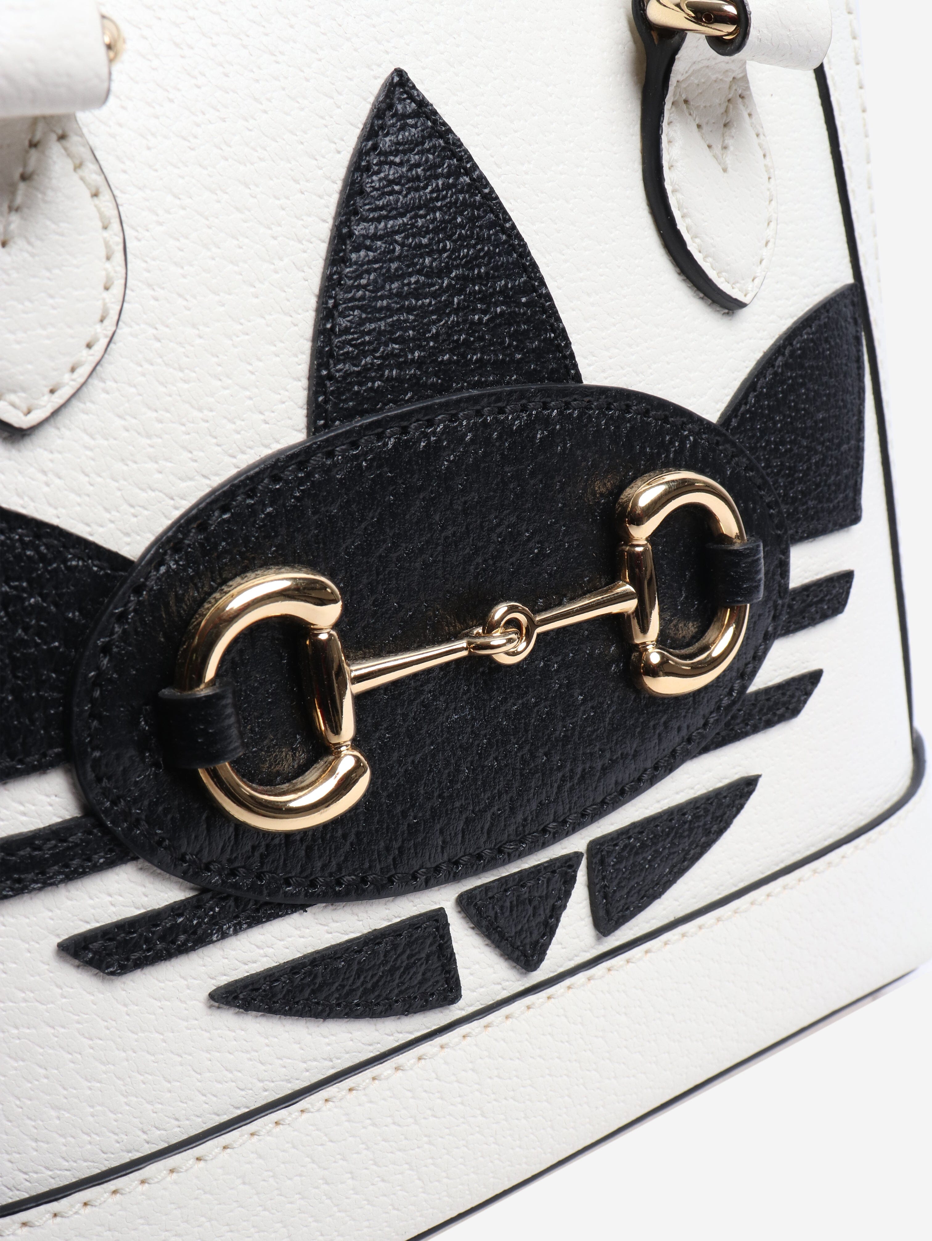 Black and white Horsebit 1955 top handle bag Top Handle Bags Gucci 