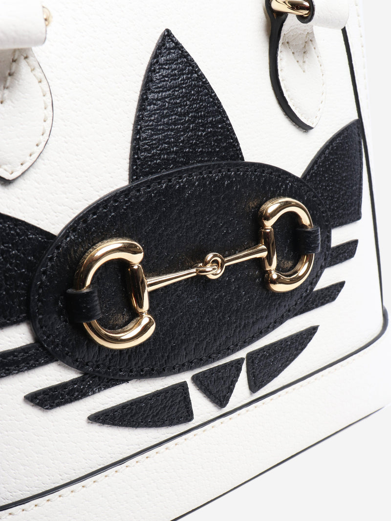 Black and white Horsebit 1955 top handle bag Top Handle Bags Gucci 