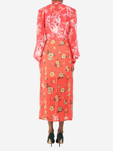 The Attico Red Beatriz floral midi dress - size XS